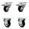 Service Caster 3 Inch Black Polyurethane Swivel Top Plate Caster Lock Brakes 2 Rigid SCC, 2PK SCC-TTL20S314-PPUB-BLK-2-R-2 - alternate 3